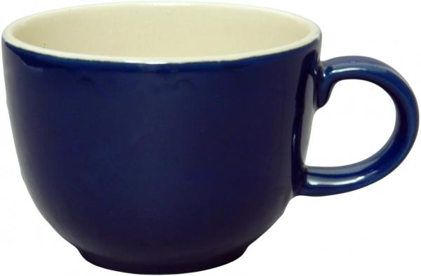 Jumbotasse mit Schrift (2 Zeilen) glänzend blau