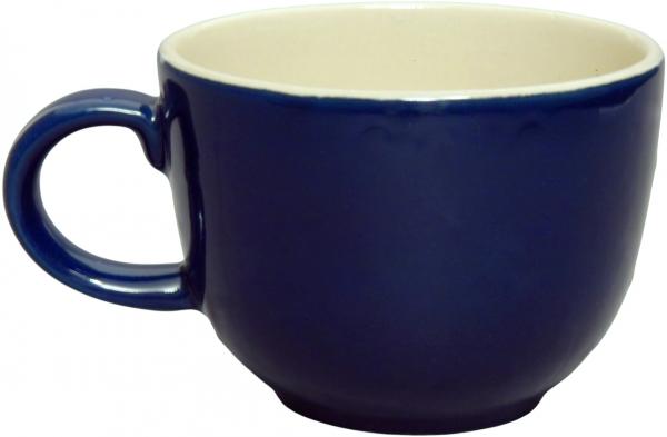 Jumbotasse mit Schrift (2 Zeilen) glänzend blau