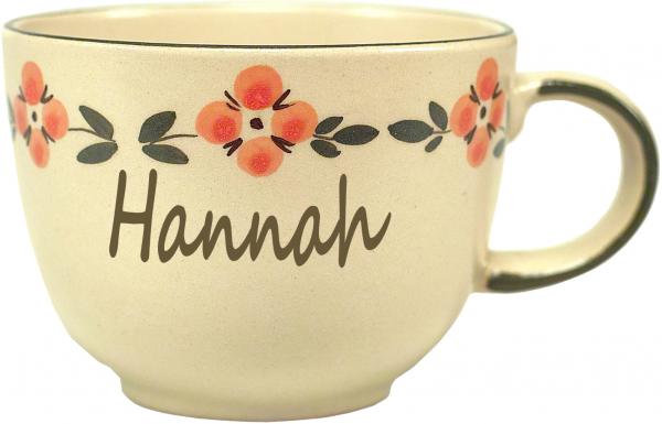 Jumbotasse mit Schrift Wilde Rose