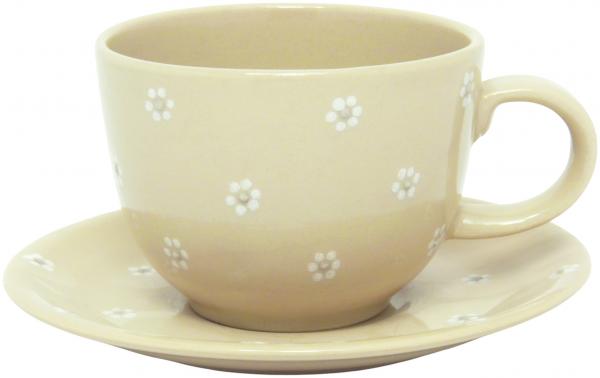 Jumbo Cup mit Schrift (2 Zeilen) Gänseblümchen