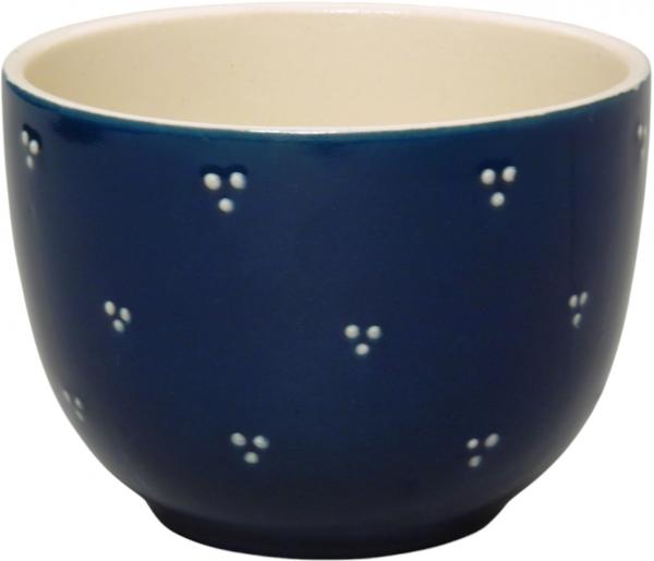 Jumbotasse mit Schrift (2 Zeilen) blau 3 Punkt