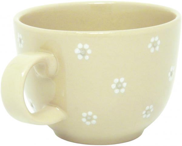 Jumbo Cup mit Schrift (2 Zeilen) Gänseblümchen