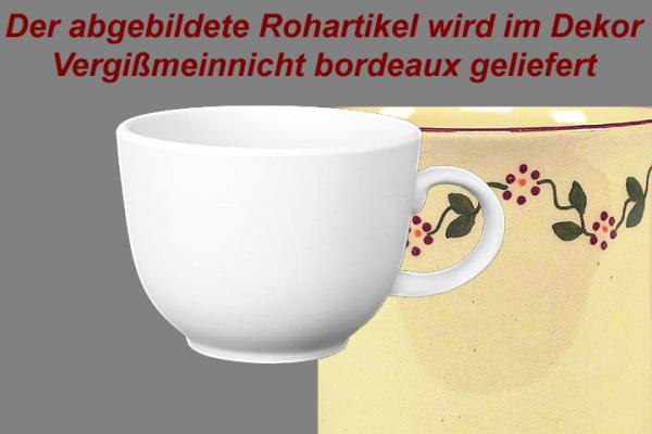 Jumbotasse mit Schrift (2 Zeilen) Vergissmeinnicht bordeaux