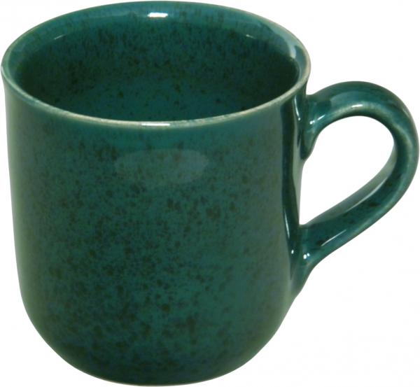 Teebecher mit Sieb und Deckel grün Sprenkel