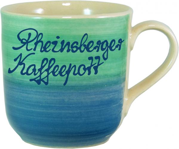 Kaffeebecher mit Schrift (2 Zeilen) Aqua
