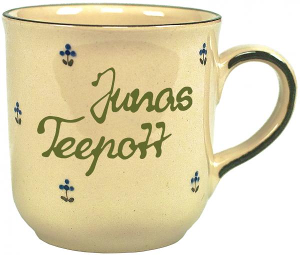 Kaffeebecher mit Schrift (2 Zeilen)