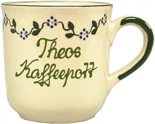 Kaffeebecher mit Schrift (2 Zeilen)