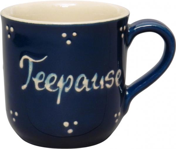 Coffee mug with font (2 line) blue 3 point