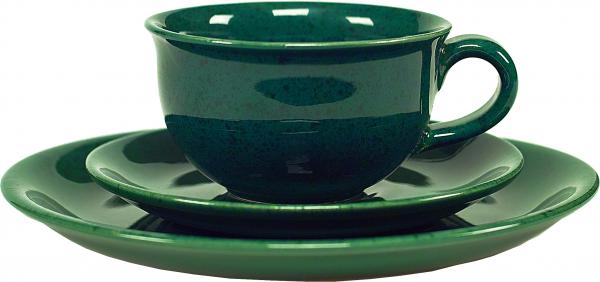 Kaffeegedeck grün Sprenkel