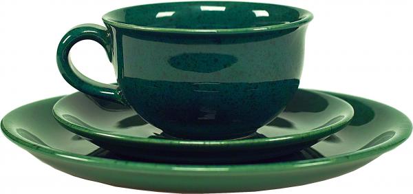 Kaffeegedeck grün Sprenkel