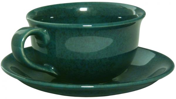 Kaffeeobertasse grün Sprenkel