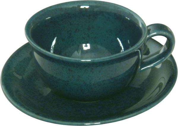 Kaffeeobertasse grün Sprenkel