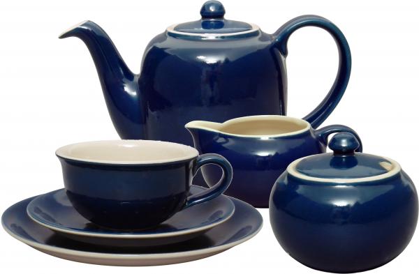 Kaffeeservice 15-teilig glänzend blau