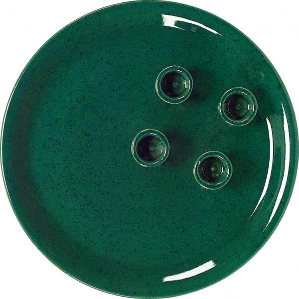 Kerzenteller grün Sprenkel