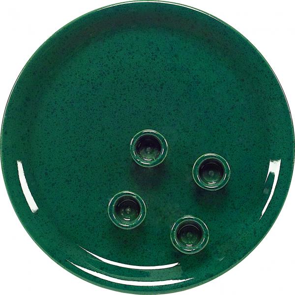 Kerzenteller grün Sprenkel