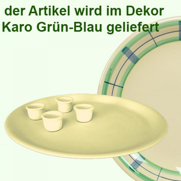 Kerzenteller karo grün-blau