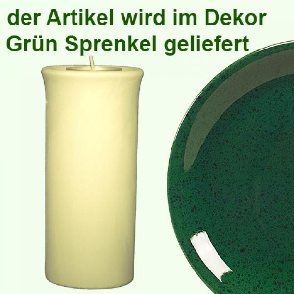 Leuchter Teelicht 15 grün Sprenkel