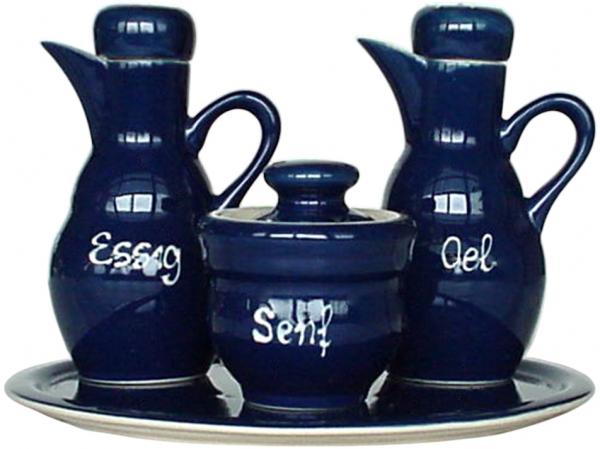 Menage  glänzend blau