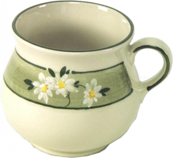 Mollytasse mit Schrift (2 Zeilen) Dekor Margueritenblume