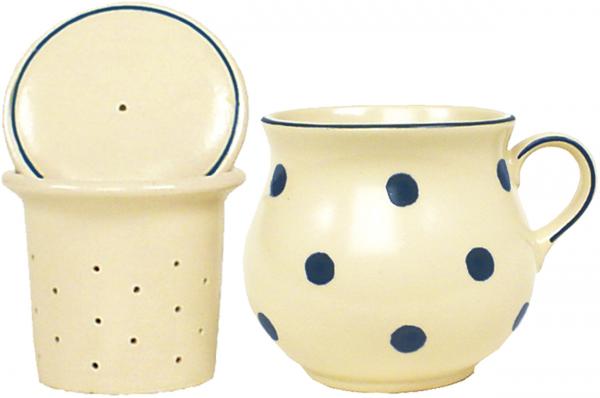 Mollytasse mit Sieb und Deckel Elli blau