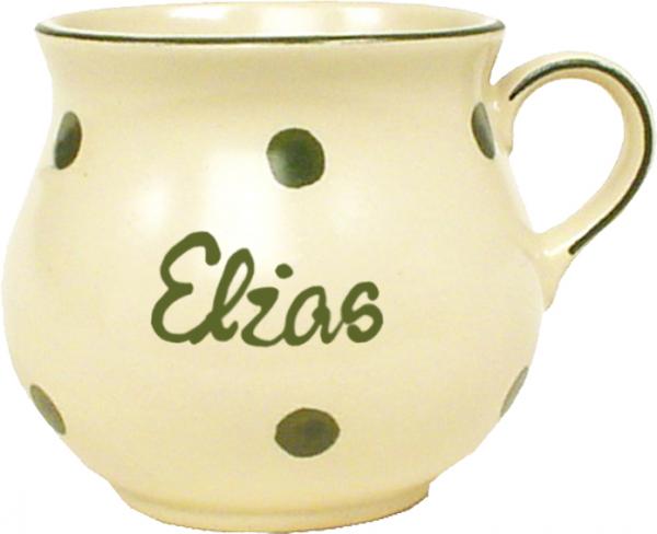 Mollytasse mit Schrift (1 Zeile) Elli grün
