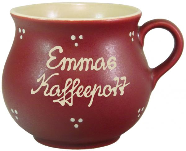 Mollytasse groß 0,4 mit Schrift (2 Zeilen)