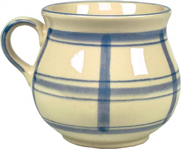 Mollytasse mit Schrift (2 Zeilen) karo