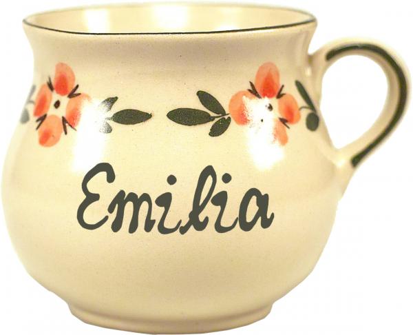 Mollytasse mit Schrift Wilde Rose