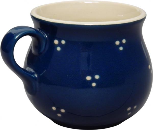 Mollytasse mit Schrift (1 Zeile) blau 3 Punkt