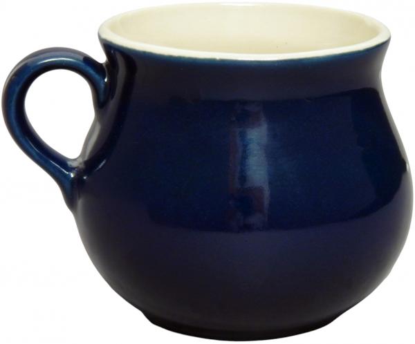 Mollytasse mit Schrift (2 Zeilen) glänzend blau