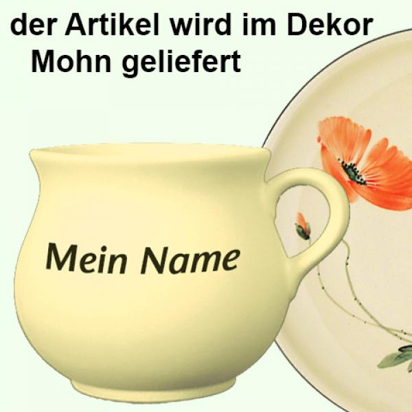 Mollytasse mit Schrift Mohn