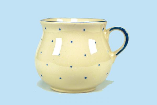 Mollytasse mit Schrift (2 Zeilen) hell 1 Punkt