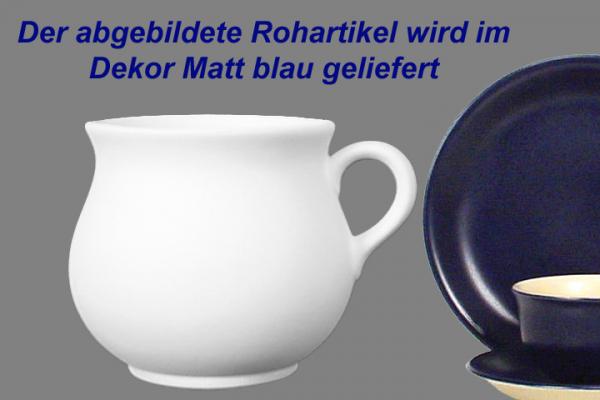 Mollytasse mit Schrift (2 Zeilen) matt blau
