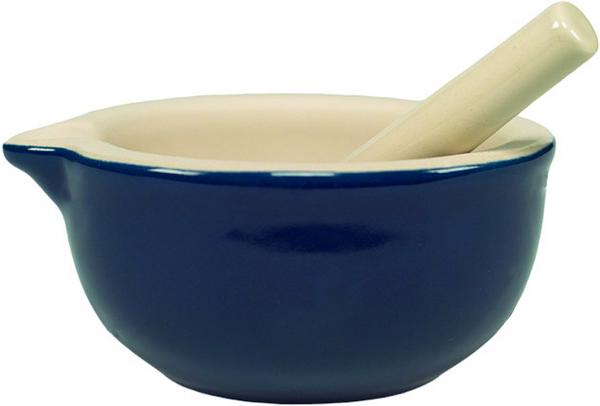 Mörser glänzend blau