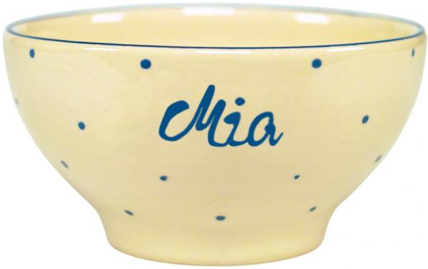 Müslischale 13 mit Schrift (1 Zeile) hell 1 Punkt