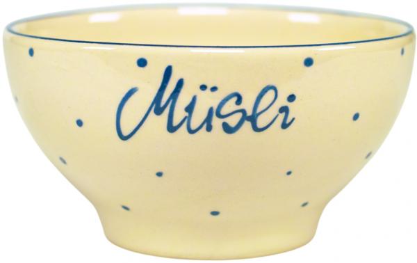 Müslischale 13 mit Schrift (1 Zeile) hell 1 Punkt