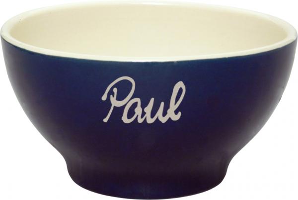 Müslischale 13 mit Schrift (1 Zeile) glänzend blau