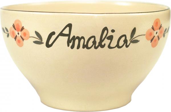 Müslischale 13 mit Schrift (1 Zeile) Wilde Rose