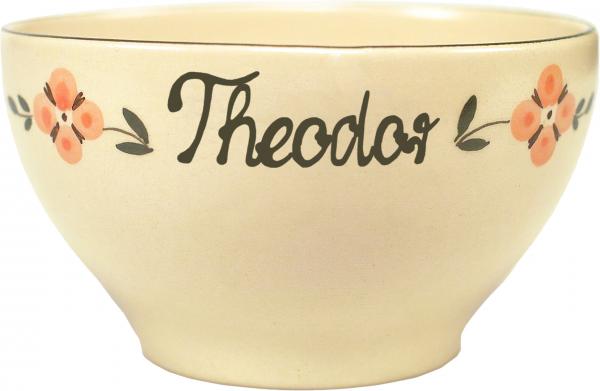 Müslischale 13 mit Schrift (1 Zeile) Wilde Rose