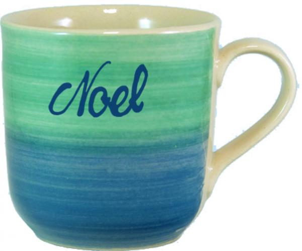 Namensbecher mit Schrift (1 Zeile) Aqua