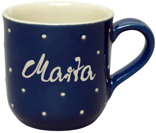 Coffee mug with font (1 line) blue 1 point