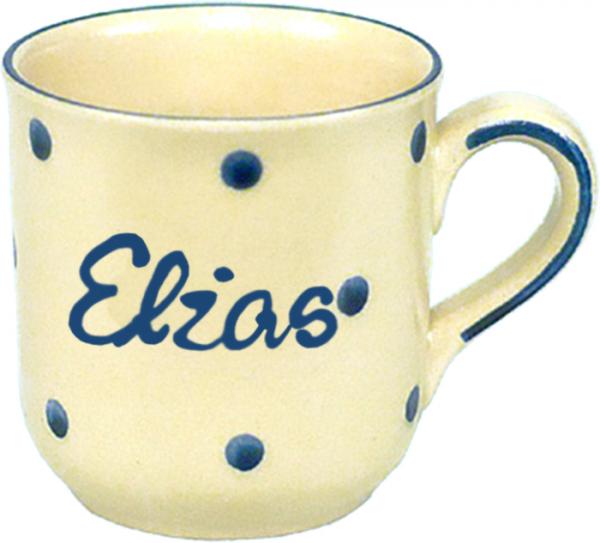 Namensbecher mit Schrift (1 Zeile) Elli blau
