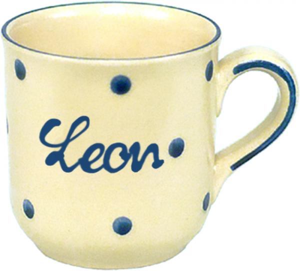 Namensbecher mit Schrift (1 Zeile) Elli blau