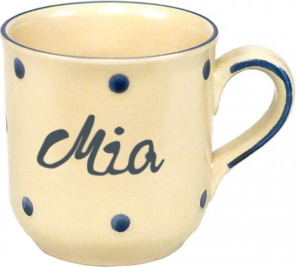 Namensbecher mit Schrift (1 Zeile) Elli blau