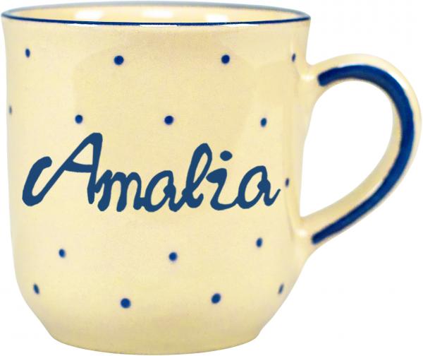 Namensbecher mit Schrift (1 Zeile) hell 1 Punkt