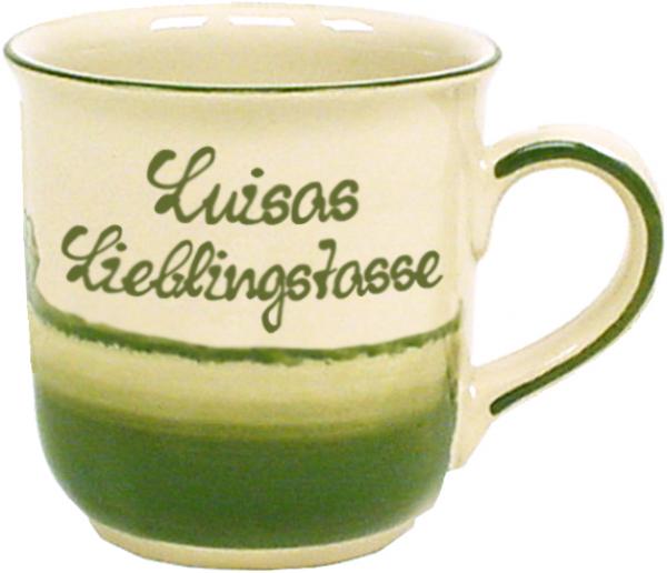 Kaffeebecher mit Schrift (2 Zeilen)
