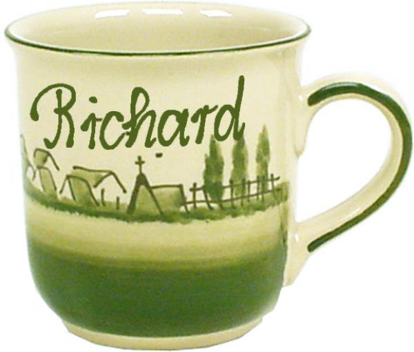 Kaffeebecher mit Schrift (2 Zeilen) Landart