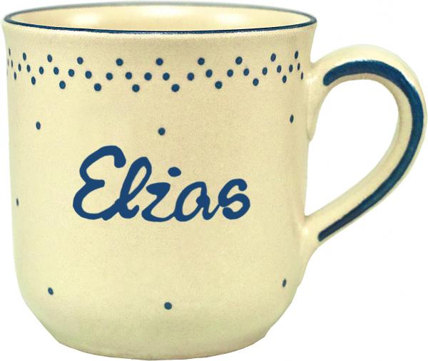 Namensbecher mit Schrift (1 Zeile) matt hell 1 Punkt