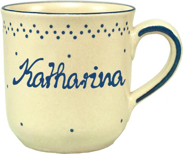 Namensbecher mit Schrift (1 Zeile) matt hell 1 Punkt