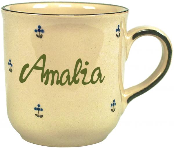 Namensbecher mit Schrift (1 Zeile) Streublume